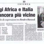 Da oggi africa e italia