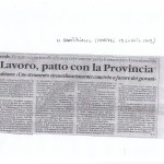 Lavoro, patto con la provincia